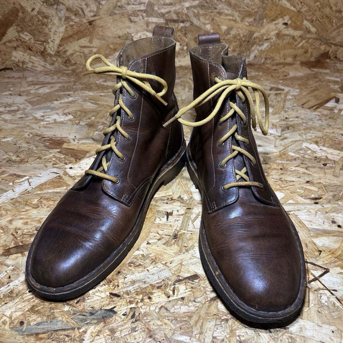 Clarks ORIGINALS レザーブーツ レースアップ 6ホール US12〜13相当 30.0〜31.0cm相当 メンズ クラークス ブラウン us古着 卸売 革靴 拍卖