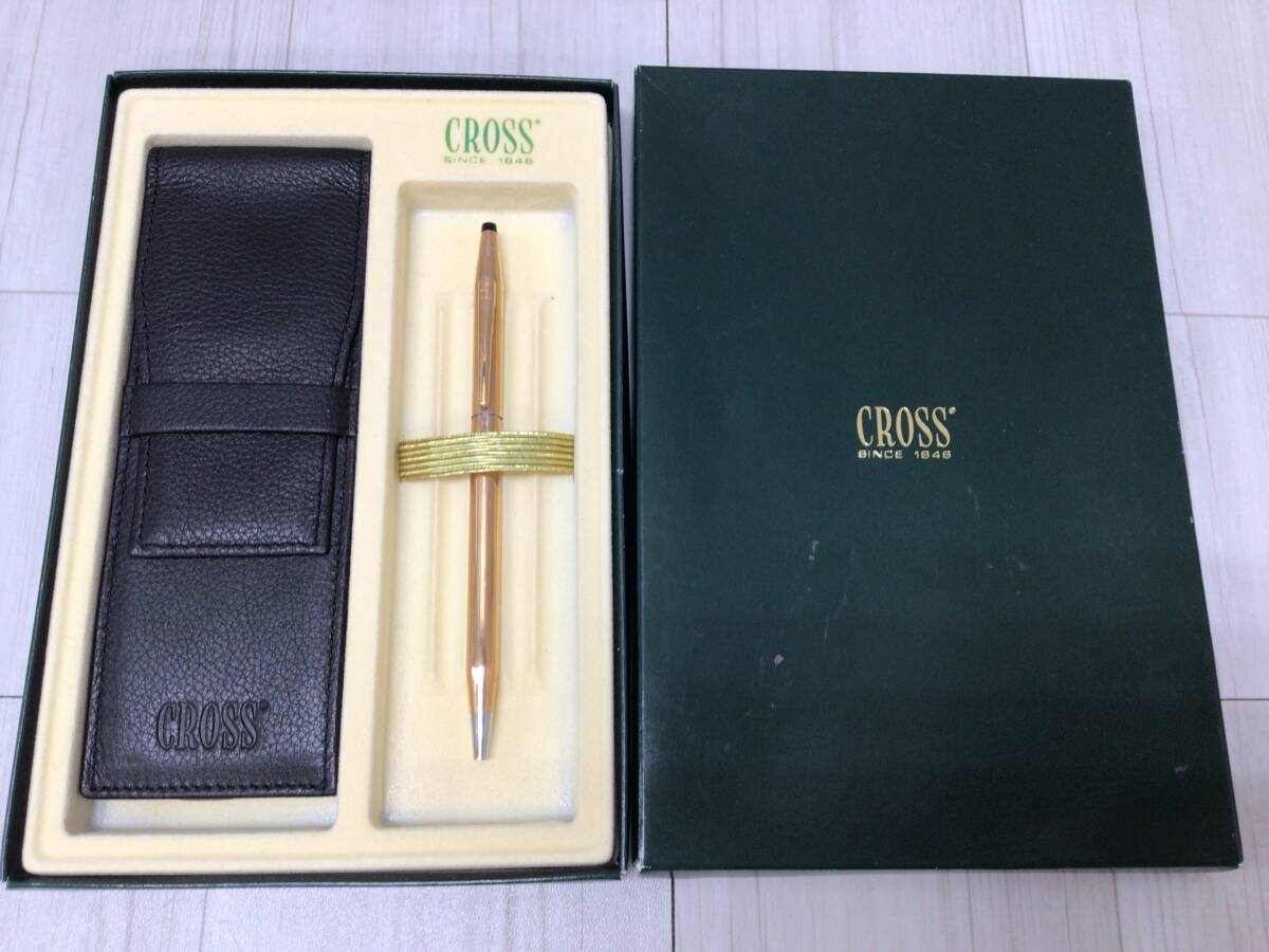 6196■ CROSS クロス 1/20 14KT ROLLED GOLD ボールペン 文房具 文具 アンティーク コレクション ゴールド 筆記用具 筆記未確認拍卖