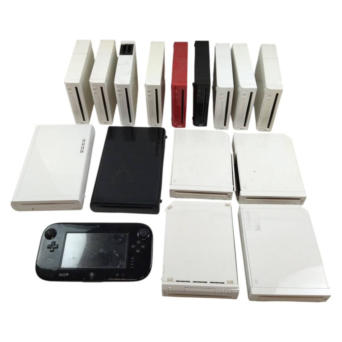 【H7-283】★中古・動作未確認★16台まとめて 任天堂 Nintendo Wii Wii U 本体 ゲームパッド RVL-001 WUP-101 WUP-010 現状品 保管品拍卖