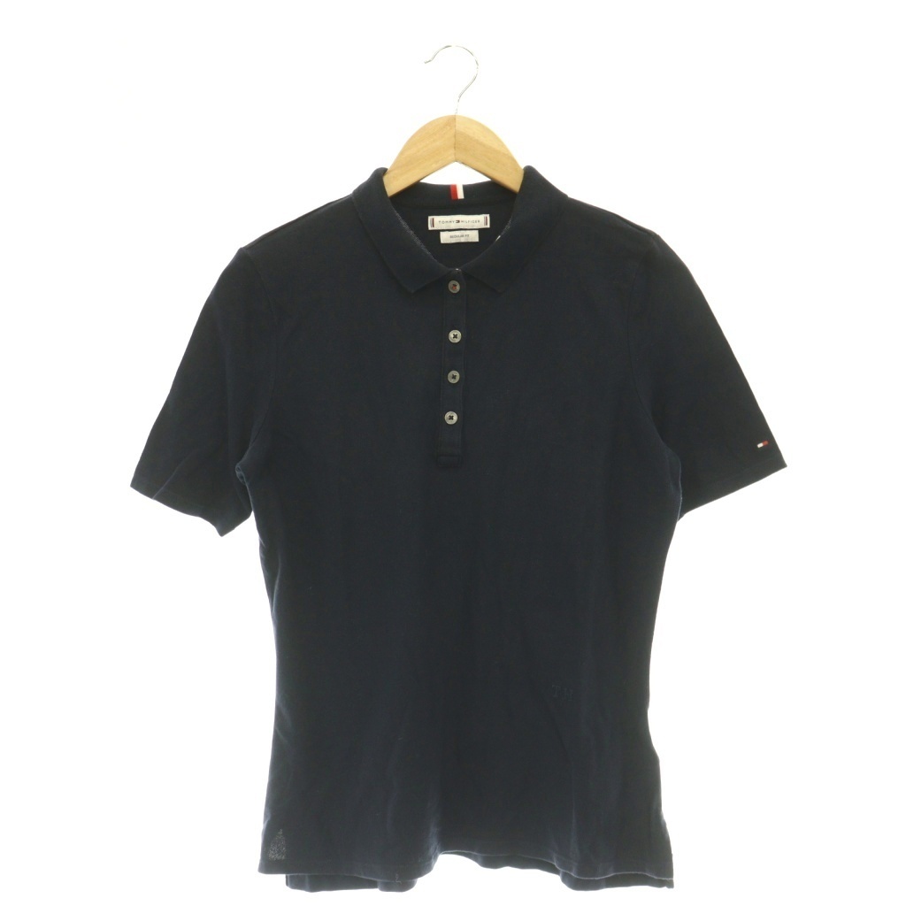 トミーヒルフィガー TOMMY HILFIGER ポロシャツ カットソー 半袖 M 紺 ネイビー /CX ■ECC007 レディース拍卖