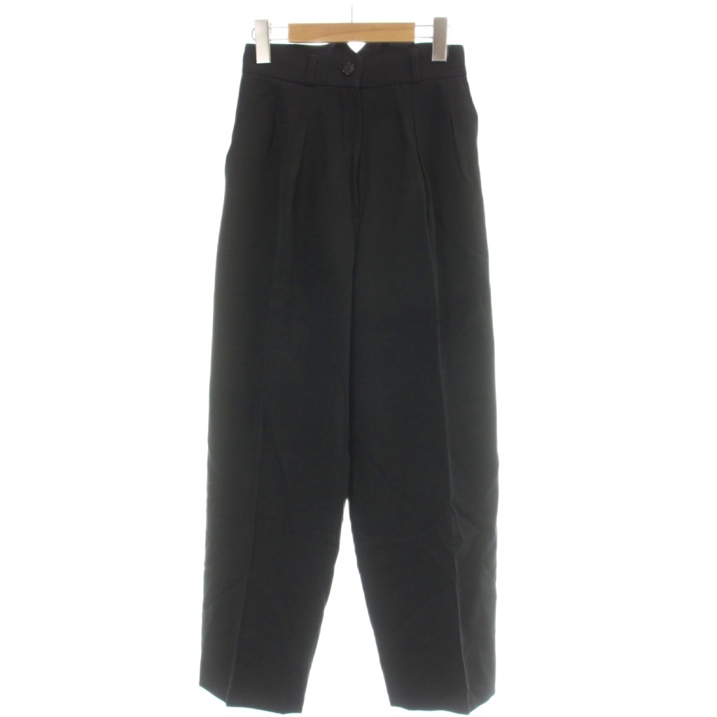 イヴサンローラン YVES SAINT LAURENT パンツ 36 ウール 黒 ブラック 無地 フルレングス HHA12127 /AP ■GY11 レディース拍卖
