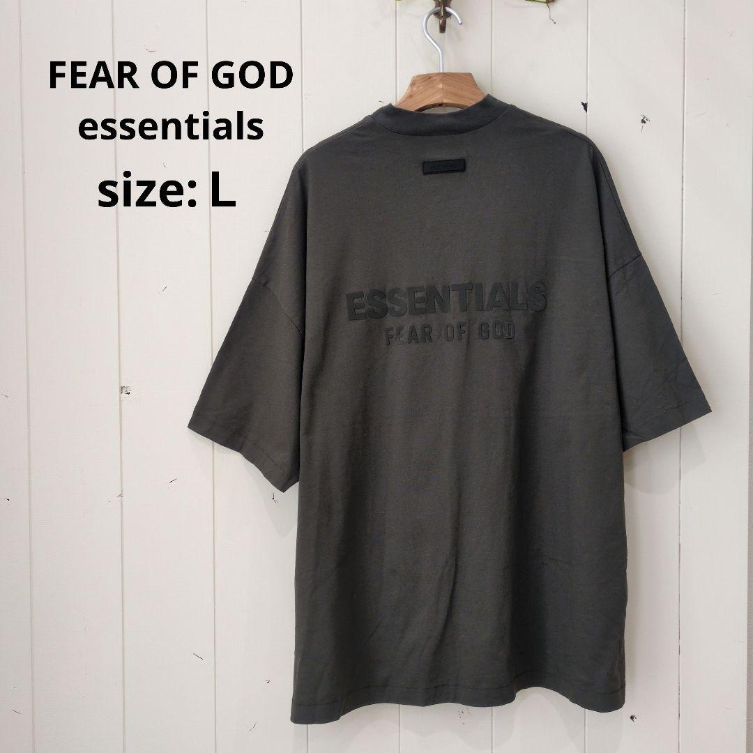 FEAR OF GOD essentials Vネック Tシャツ チャコール L拍卖