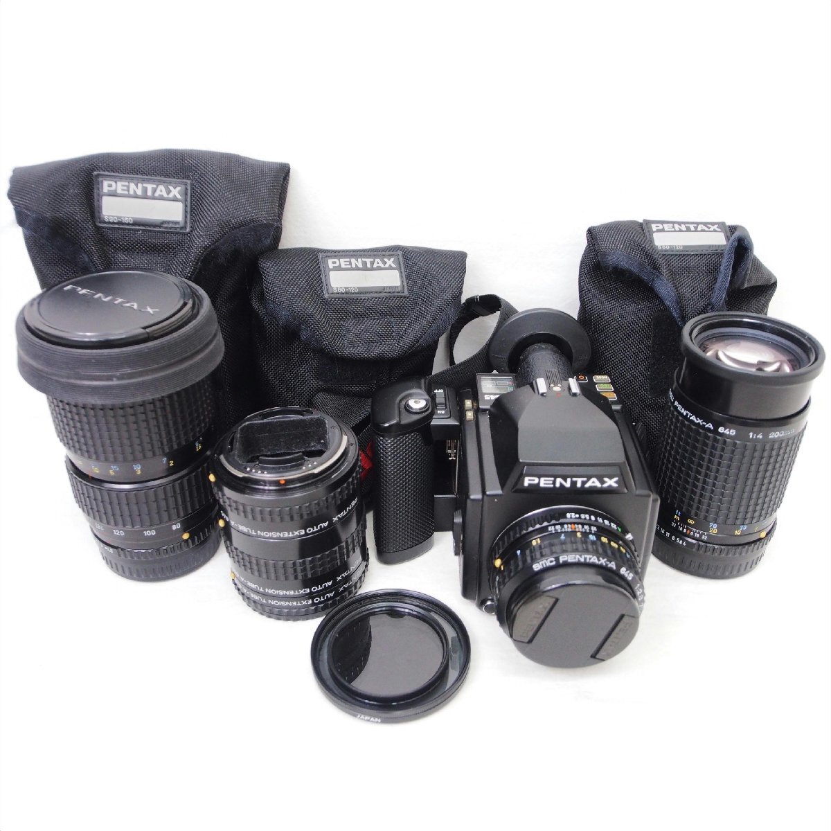 1円【一般中古】PENTAX ペンタックス/中判カメラ レンズセット 75mm 80-160mm 200mm EXTENSION TUBE/645/78拍卖