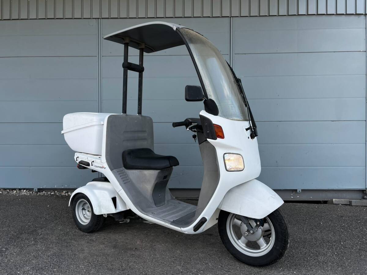 神戸明石発!ホンダ ジャイロキャノピーFI(TA03) 大型BOX付!配達デリバリーや通勤通学ベース等にどうぞ!(検XUP屋根付き三輪バイク拍卖