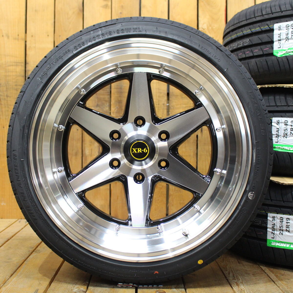 200系 ハイエース オーバーフェンダーサイズ 19インチ 9J+25 ファブレス XR-6 ワイド 225/40R19 新品 タイヤ ホイール 4本SET拍卖
