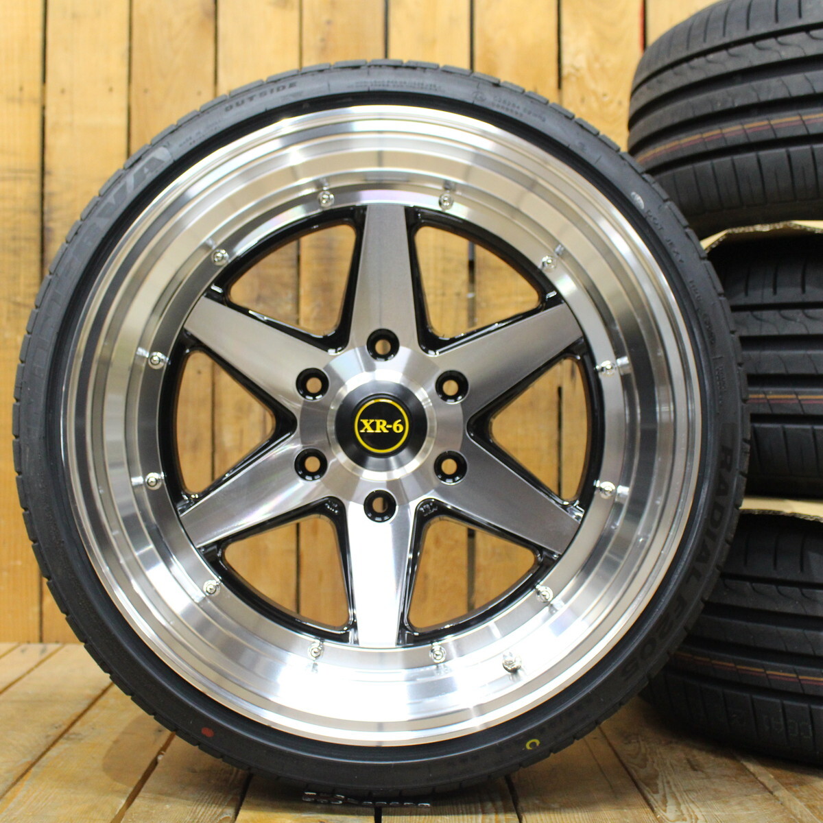 200系 ハイエース オーバーフェンダーサイズ 19インチ 9J+25 ファブレス XR-6 ワイド 225/35R19 新品 タイヤ ホイール 4本SET拍卖