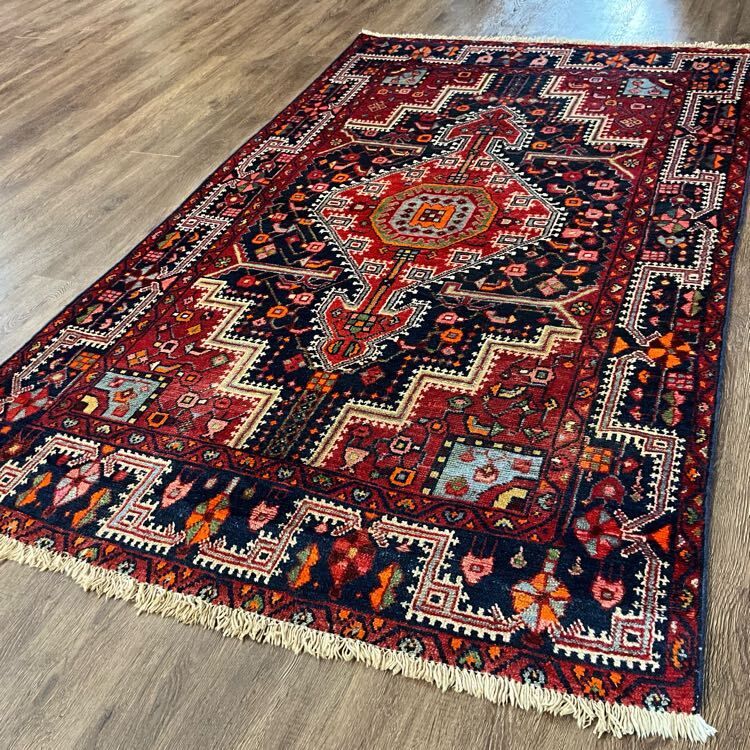 ★バイヤーオススメ★アフシャル196×122cm ペルシャ絨毯 絨毯 トライバルラグ ハンドメイド ヴィンテージ カーペット 02AJPRL260731004D拍卖