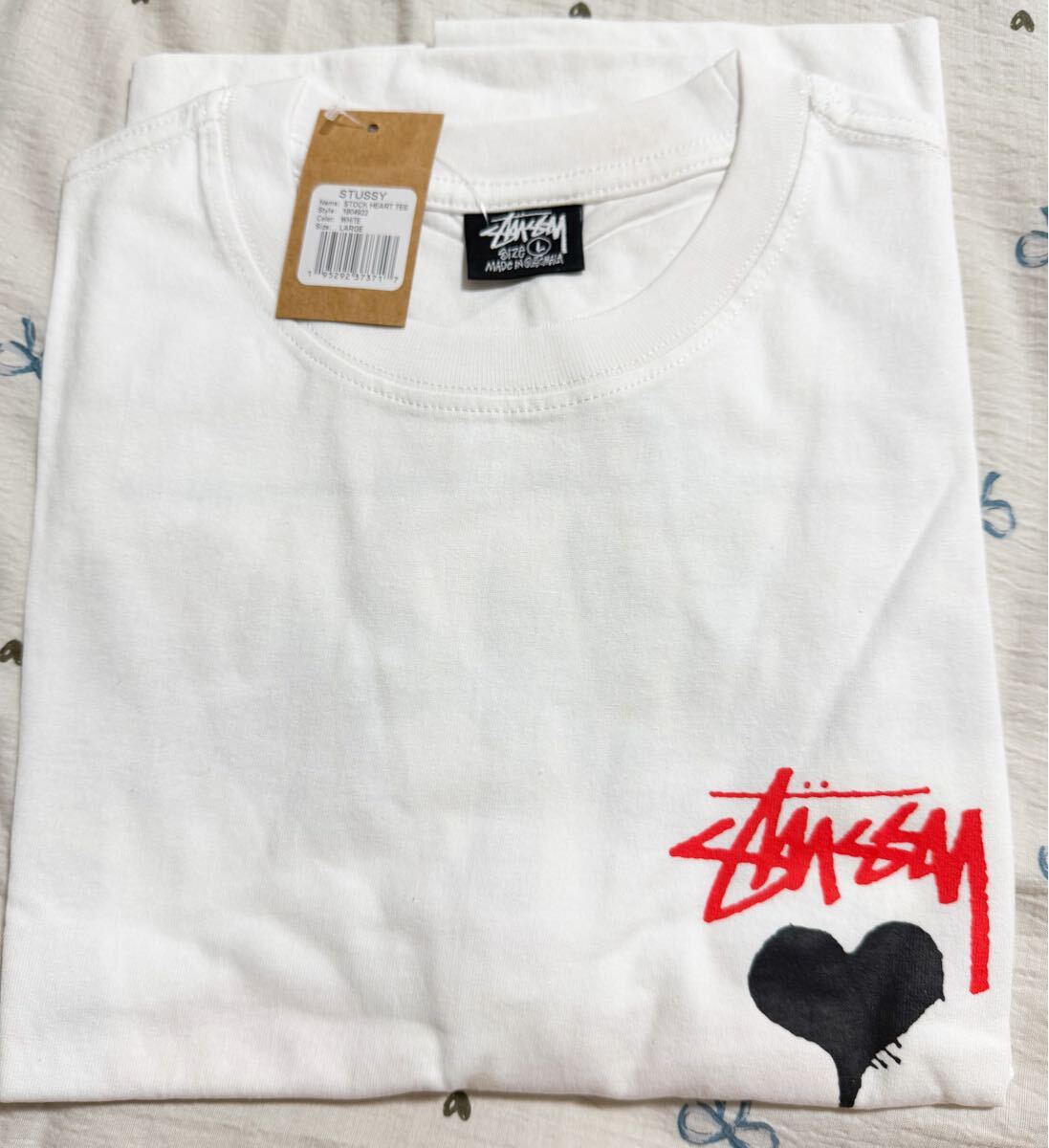 STUSSY STOCK HEART TEE WHITE Lサイズ 新品未使用 タグ付き 半袖Tシャツ ストックハート 白拍卖