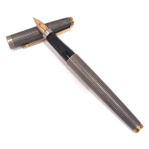1円 パーカー キャップ STIRLING ペン先 14K 万年筆 カートリッジ式 字幅 F 全長約12.7cm 文房具 筆記用具 PARKER拍卖