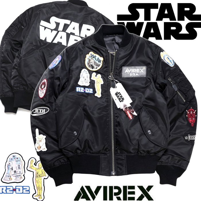 【新品・貴重!】定価4.62万 アヴィレックス AVIREX×STAR WARS《スターウォーズ コレクション》MA-1 フライト ジャケット M 黒 THERMOLITE拍卖