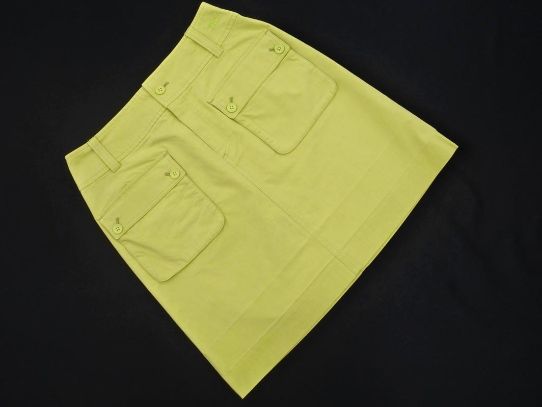 BURBERRY バーバリー GOLF ゴルフ ロゴボタン スカート size7/ライムグリーン ■■ ☆ gha5 レディース拍卖