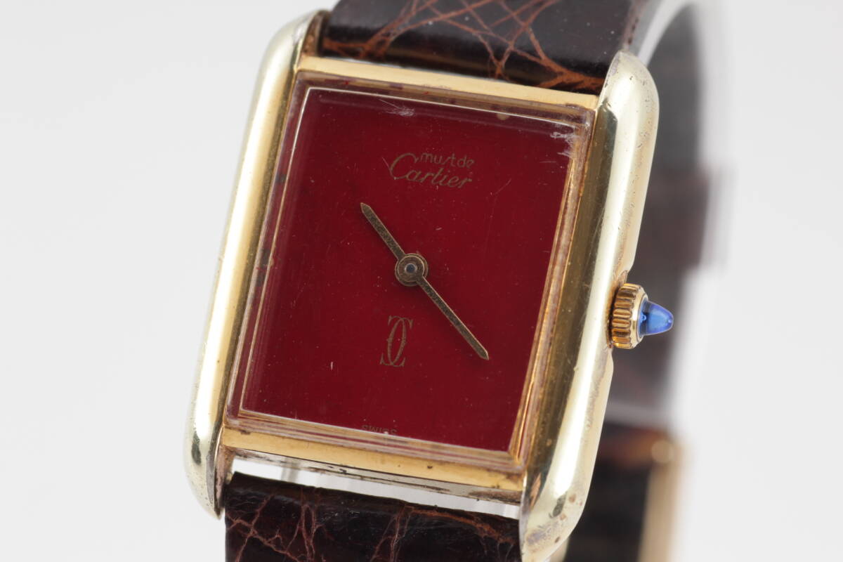稼働 Cartier カルティエ マストタンク マスト ドゥ LM レッド ヴィンテージ 手巻 拍卖