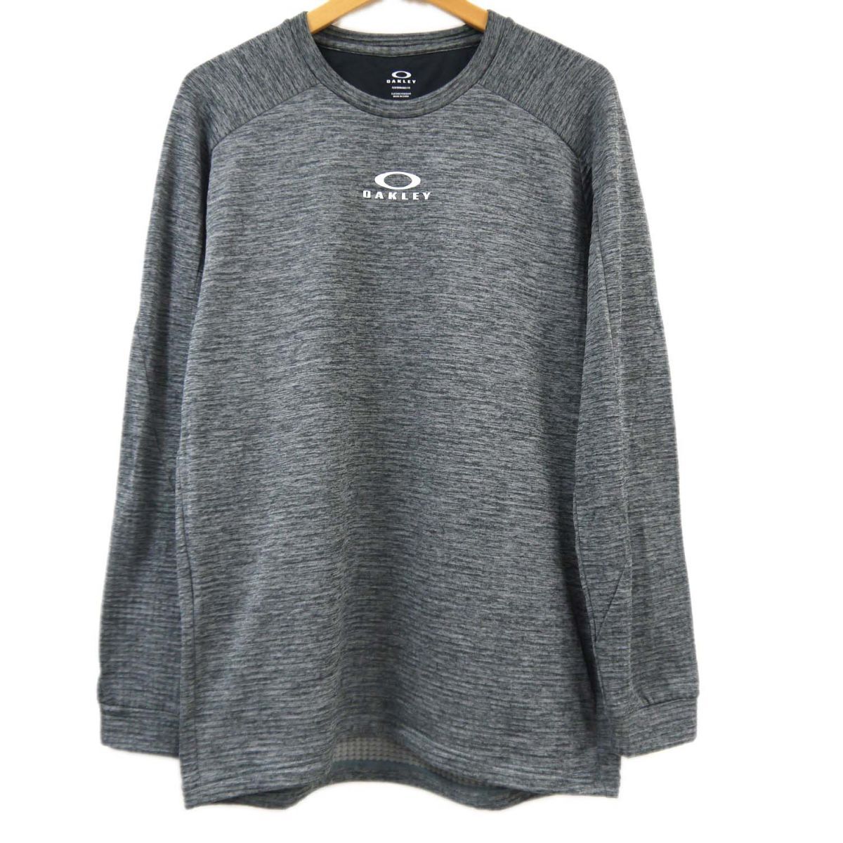 美品◆OAKLEY オークリー 長袖 Tシャツ トレーニングシャツ 2023年製 吸汗速乾 Enhance LS Grid Crew 3.7 XLサイズ メンズ 1円スタート拍卖
