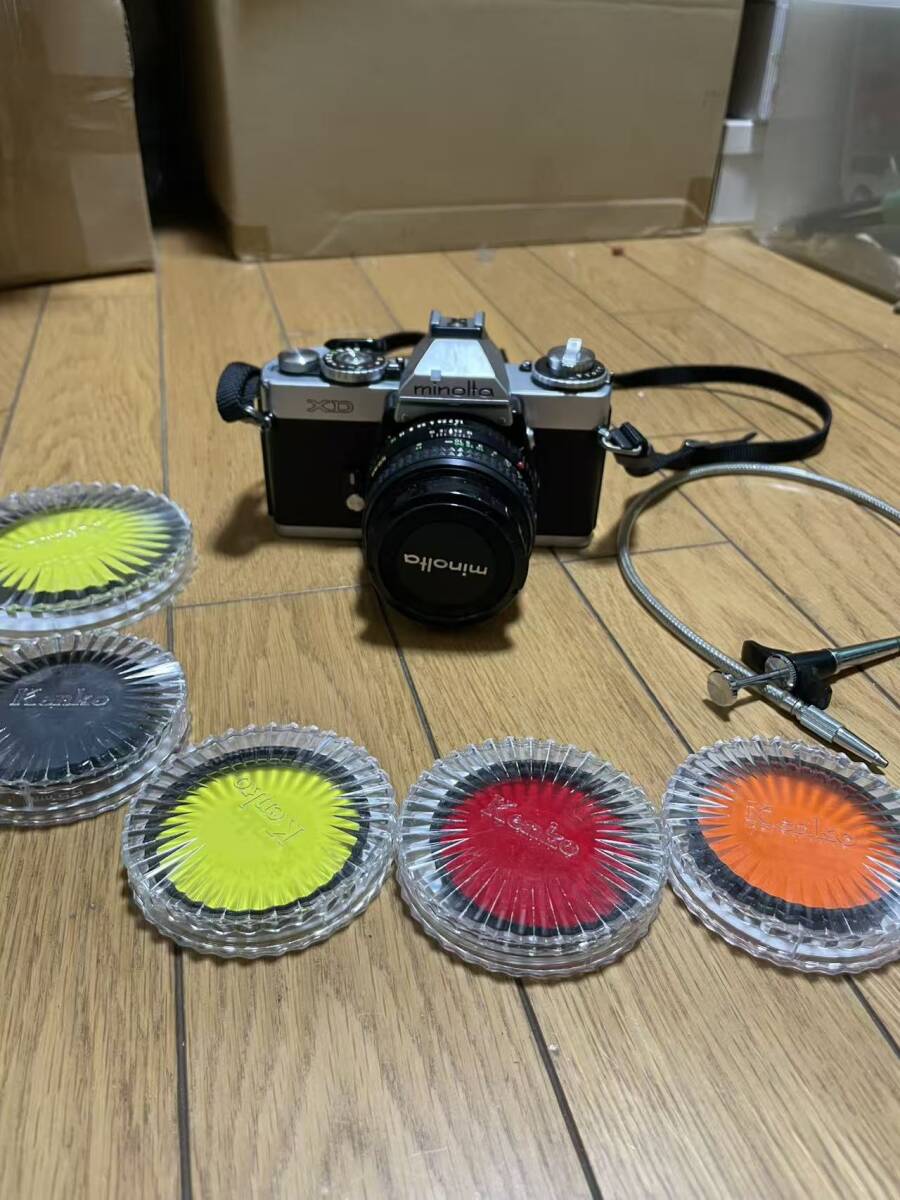 Minolta XD MD ROKKOR 50mm F2 一眼レフ フィルムカメラ レンズ付 FUJIFILMフィルム入り 現状品-40拍卖