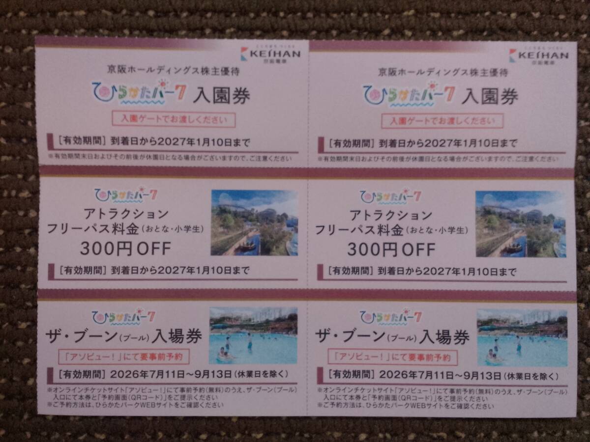 【送料無料】【1円スタート】ひらかたパーク入園券 一式 2人分 【匿名配送】拍卖