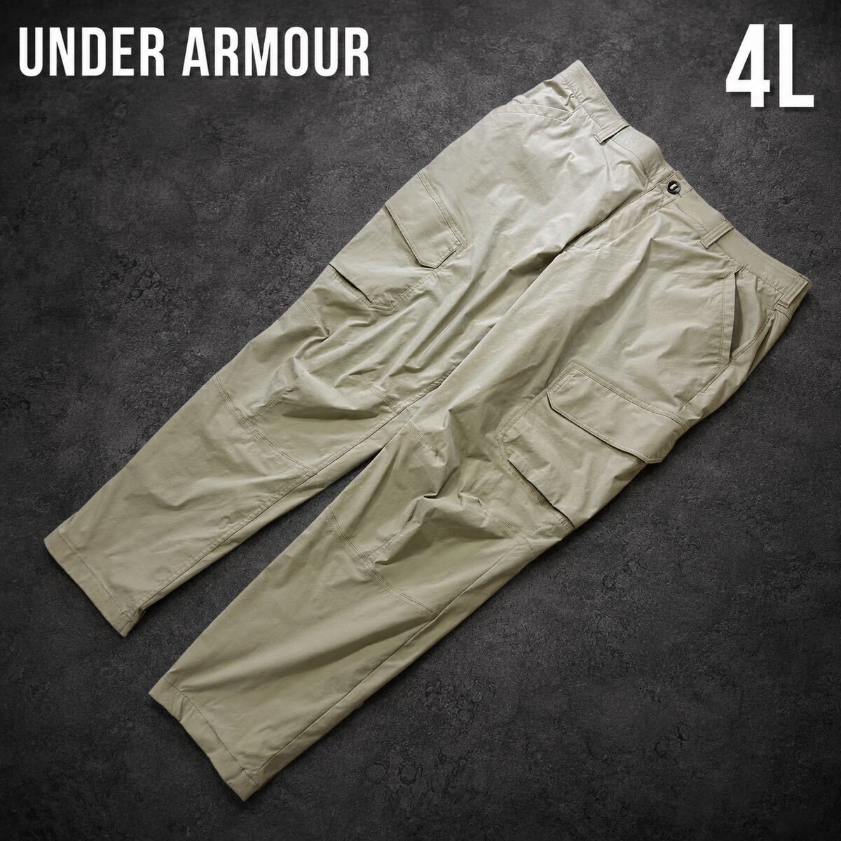 【1円 極美品 特大4Lサイズ】UNDER ARMOUR ゴルフパンツ 高機能ストレッチ 吸汗速乾 ウエストゴム 刺繍 ルーズフィット アンダーアーマー拍卖