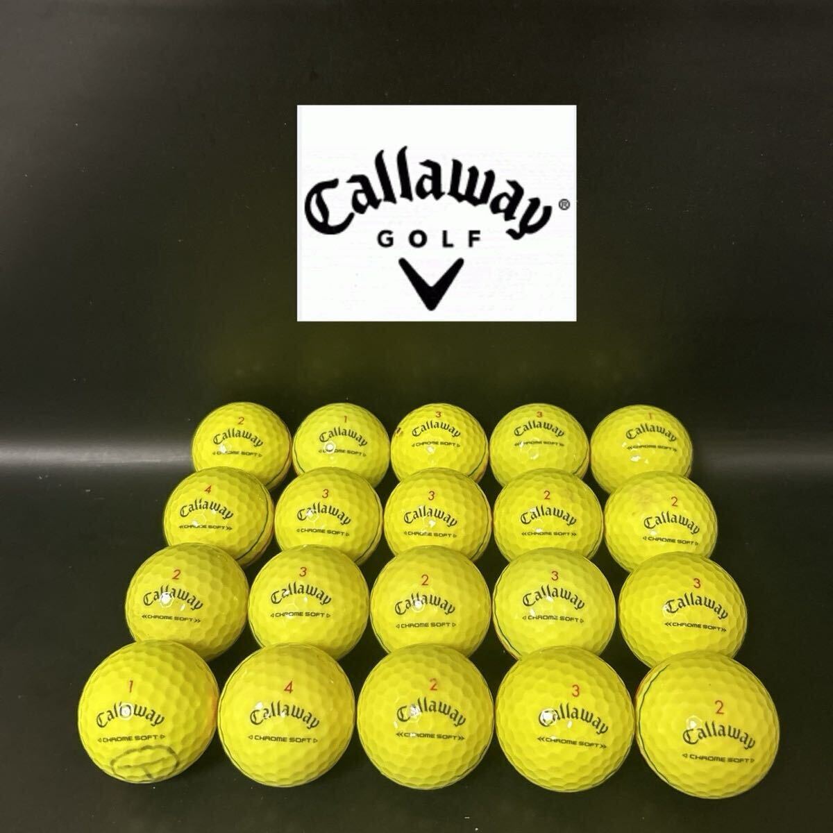【MC74】 S〜Aランク●キャロウェイ●Callaway●CHROME SOFT●クロムソフト●トリプルトラック●ロストボール●20個●良品●洗浄済●1円拍卖