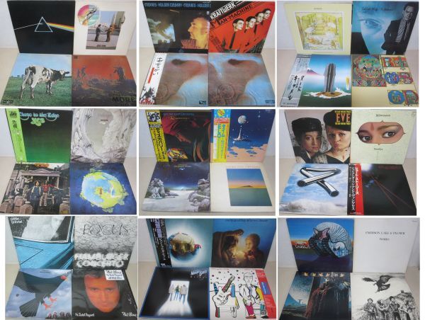 LP・プログレッシブロック関連 36セット・ピンクフロイド、クラフトワーク/キングクリムゾン/イエス青ラベル見本盤他/輸入盤/帯付含む/8-17拍卖