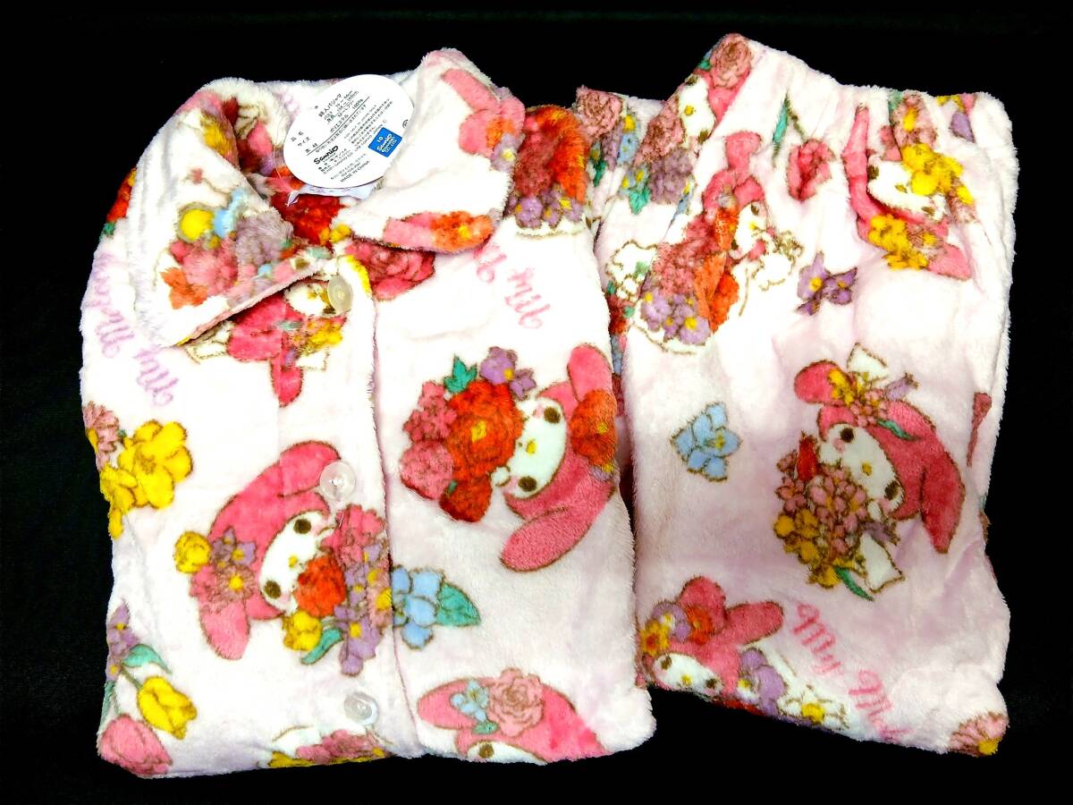 n3737【Sanrio/サンリオ】MY MELODY『フリース パジャマ』上下 (M~L フリー) ピンク マイメロ (未使用)拍卖