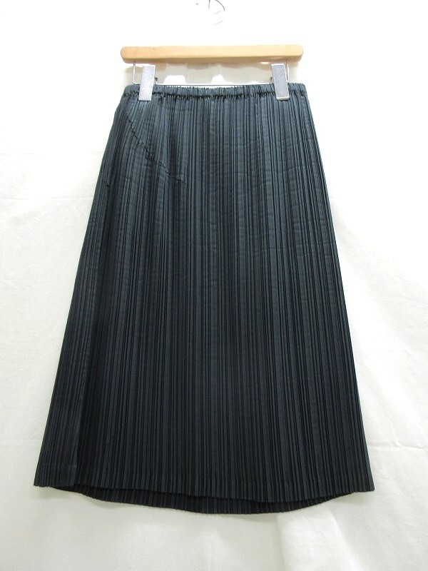 ISSEY MIYAKE WHITE LABEL イッセイミヤケ ホワイトレーベル プリーツスカート Skirt 2 IM32FG224 深緑系 ポリエステル100% 三宅一生拍卖