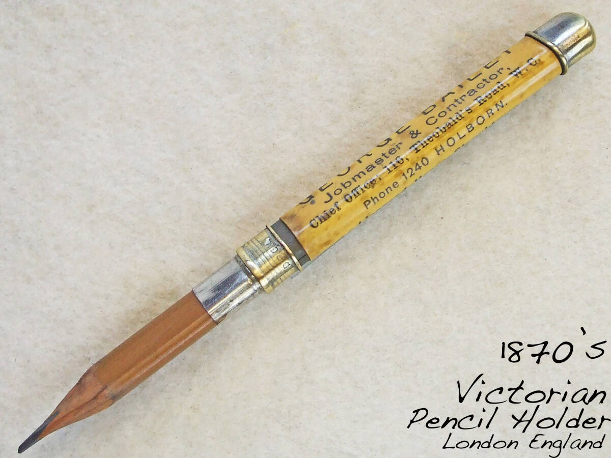 ◆稀少◆1870年代製 ヴィクトリアン・ペンシルホルダー ロンドン◆1870s Victorian Pencil Holder London◆拍卖