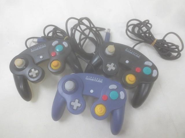 ゲーム ゲームキューブ アクセサリ-・周辺機器 3点 DOL-003 コントローラー バイオレット ブラック 等 グッズセット拍卖