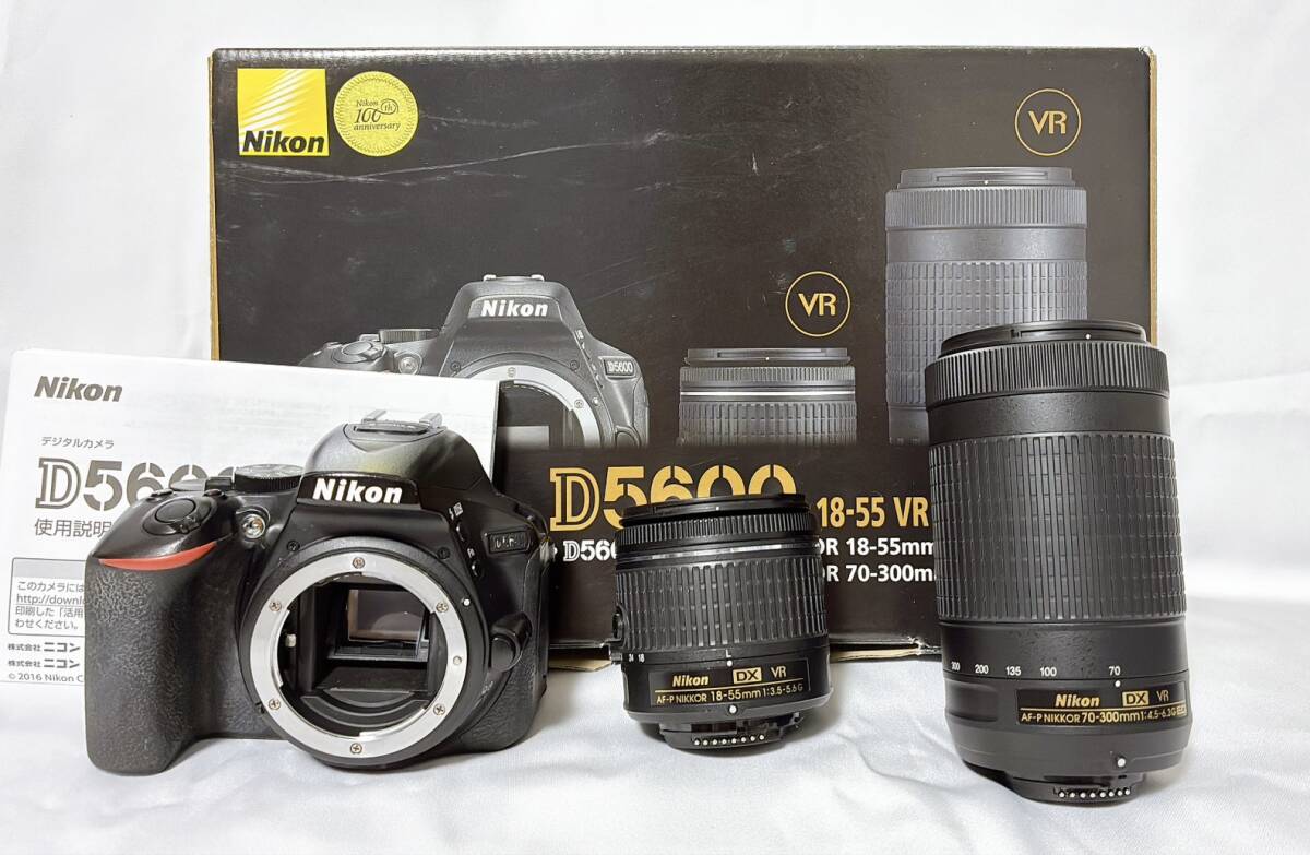 Nikon デジタル一眼レフカメラ D5600 ダブルズームキット ブラック D5600WZBK拍卖