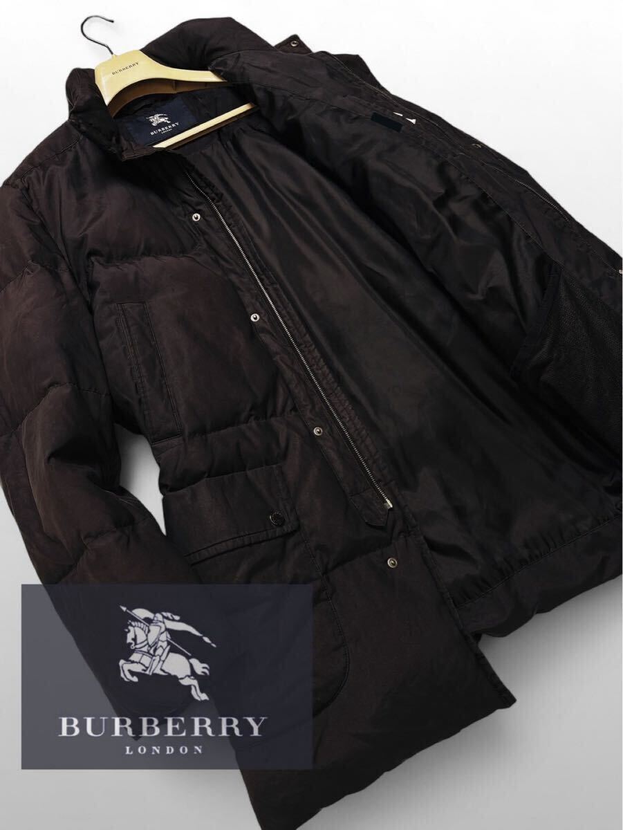 ビックサイズLL 20万!!! BURBERRY LONDON 天然水鳥ダウンジャケットコート バーバリー コート メンズ ジップアップ!!! 良好 k33-268拍卖