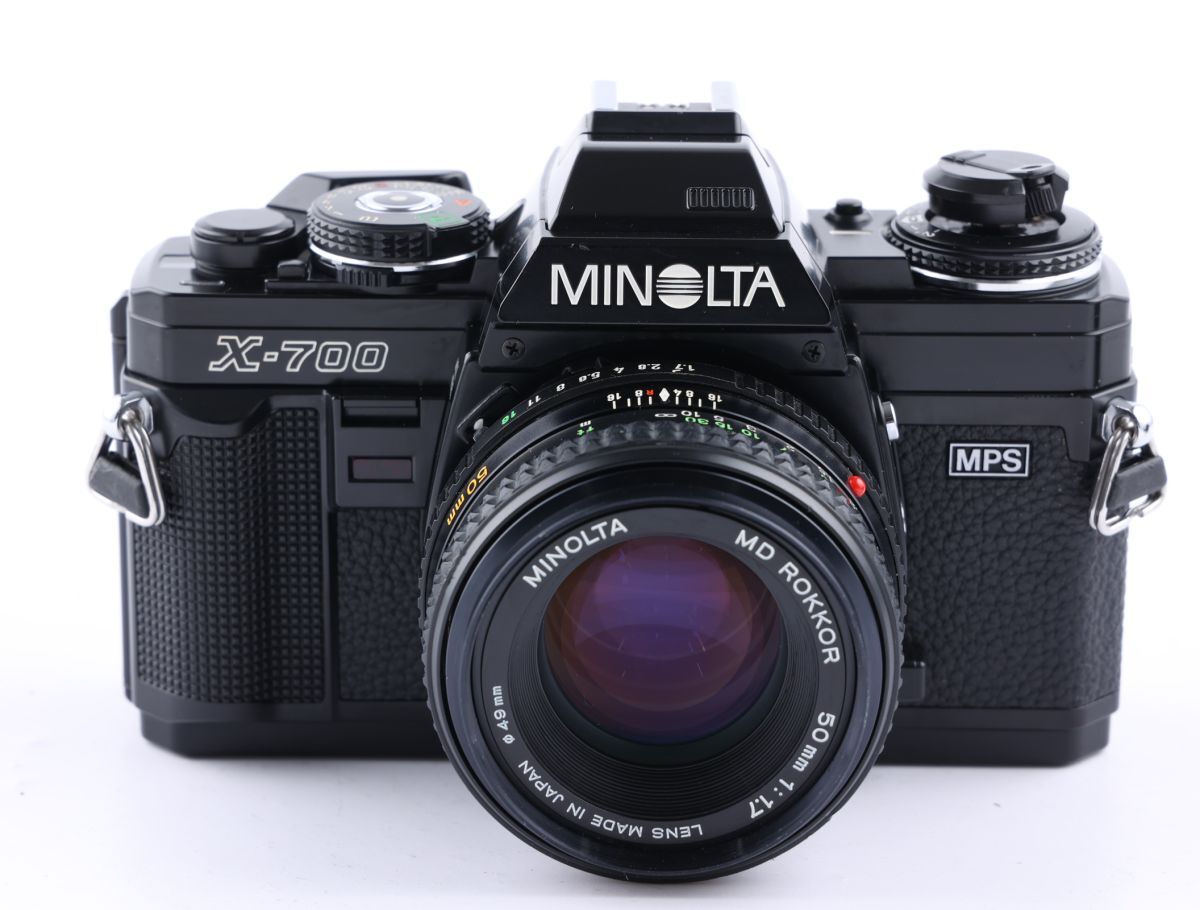 【かめらや】01651 MINOLTA New X-700 + MD ROKKOR 50mm F1.7 単焦点レンズ MF一眼レフ フイルムカメラ拍卖