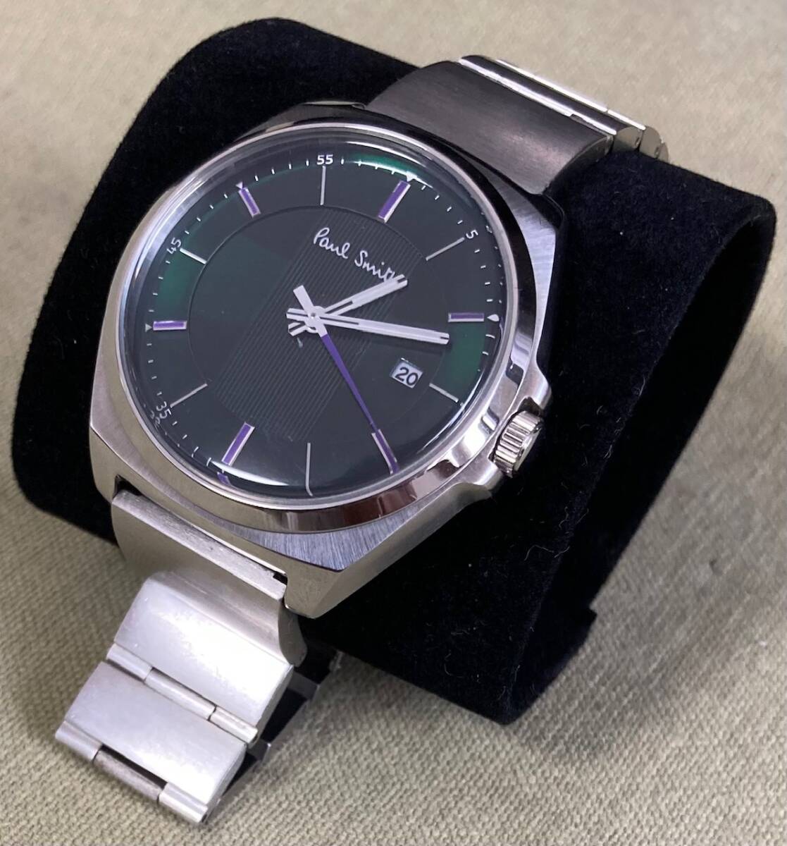腕時計 Paul Smith ポール・スミス 1116-T020640 3針 シルバー系/文字盤グレー系 (専用ケース/ギャランティーカード 付)拍卖