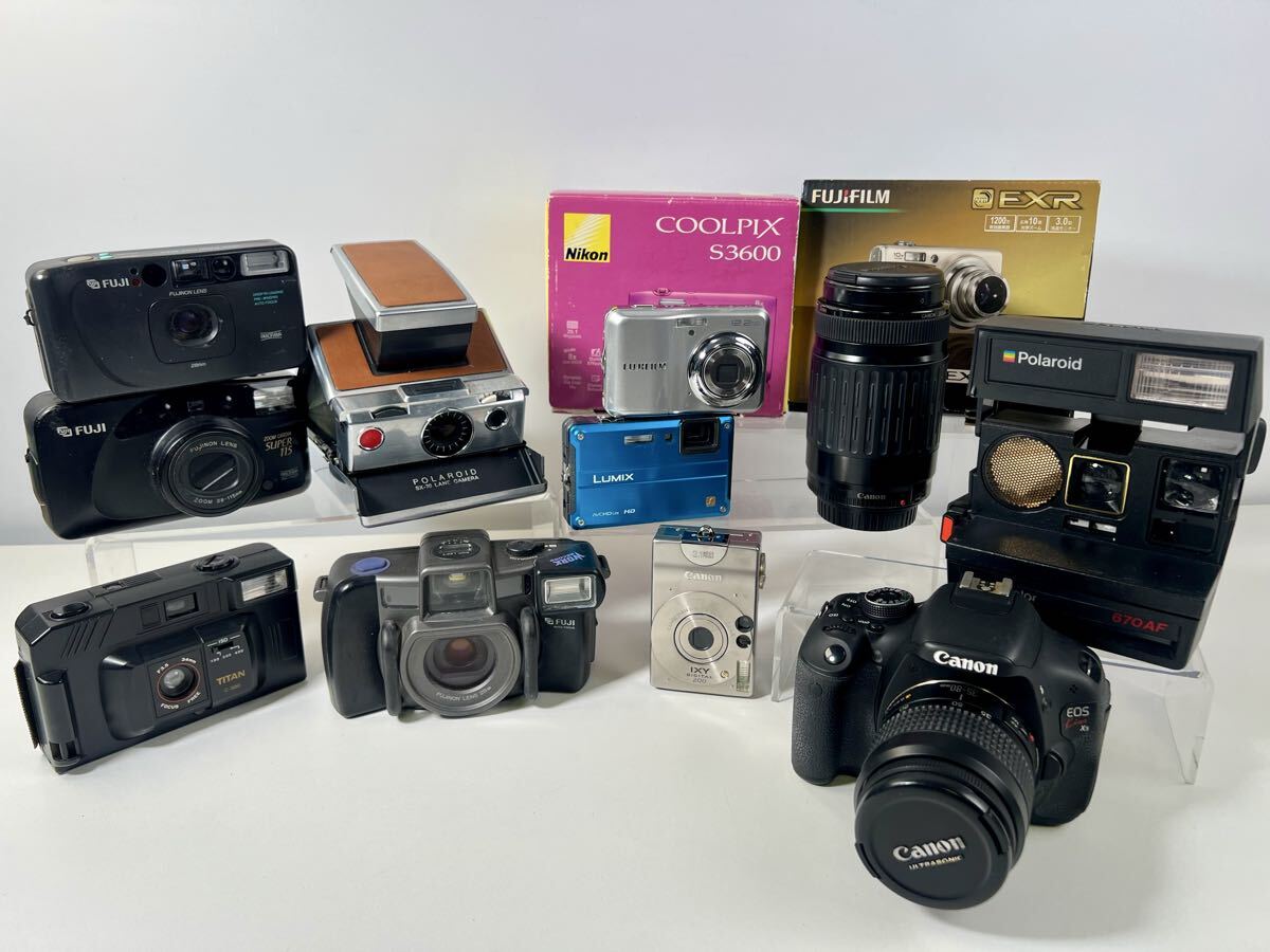 【8/176EL】 Canon kiss×5 IXY Panasonic LUMIX FT2 FUJIFILM F80 Nikon デジタルカメラ ポラロイド SX-70 フィルムカメラ ジャンク拍卖
