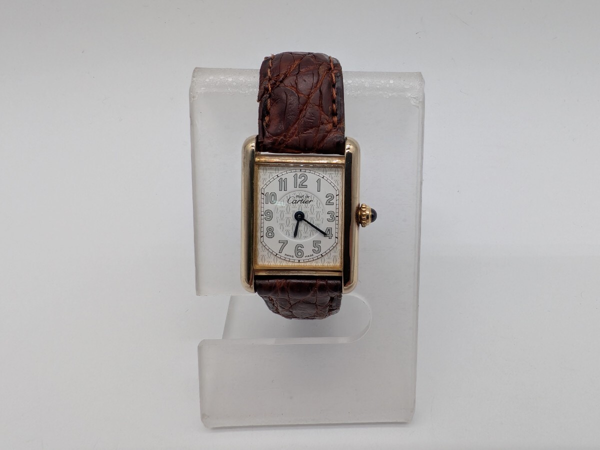 【1円スタート】 CARTIER マストタンク SM 2415 カルティエ シルバー925 クォーツ レディース Dバックル ★081907★ ※動作未確認拍卖