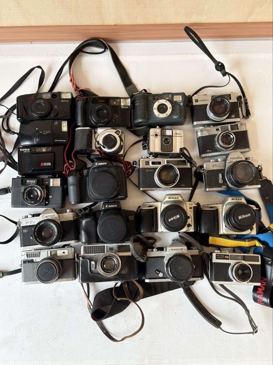 カメラ まとめ売り 21台 Canon Nikon OLYMPUS Konica MINOLTA PENTAX レトロカメラ コンパクト フィルムカメラ拍卖