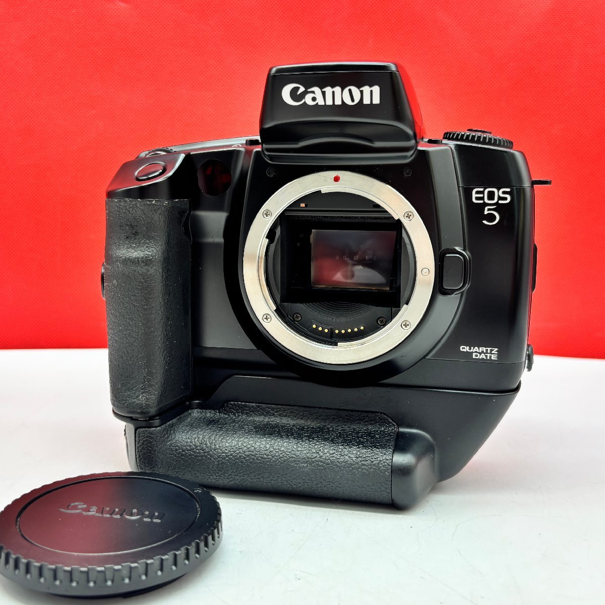 N125 防湿庫保管品 Canon EOS 5 VERTICAL GRIP VG10 フィルム一眼レフカメラ ボディ 動作品 キャノン拍卖