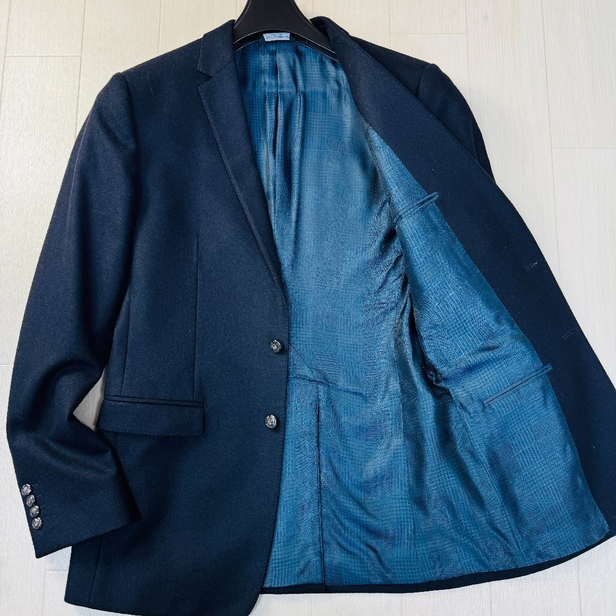 未使用並/48 L相当●ドルチェアンドガッバーナ DOLCE&GABBANA MARTINI メルトンウール テーラード ジャケット メタル釦 裏地総柄 メンズ拍卖