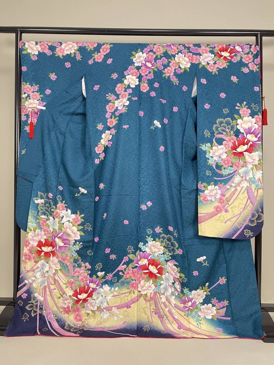 IROHA◆振袖◇【tc8031】成人式 卒業式◆正絹【中古】【銀通し】拍卖