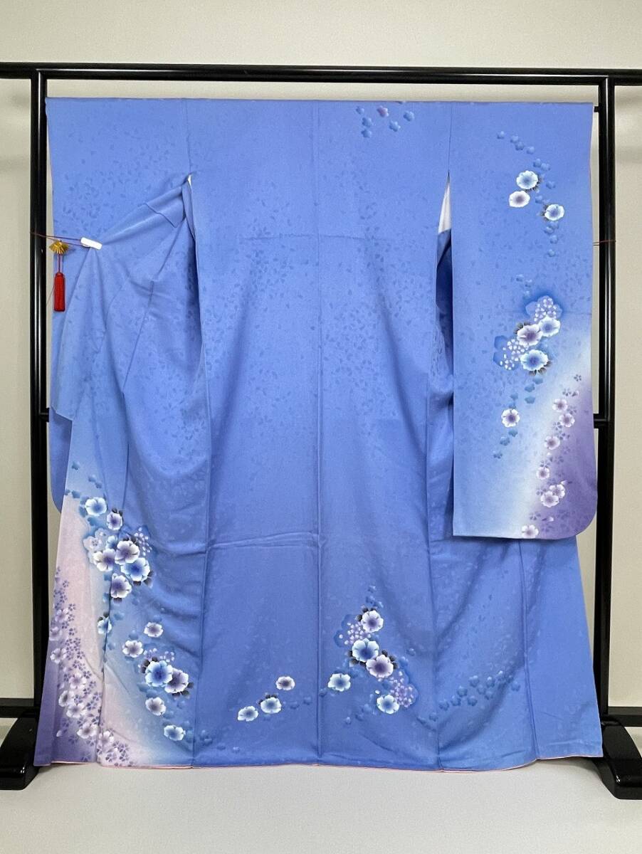 IROHA◆振袖◇【tc8028】成人式 卒業式◆正絹【中古】【水色】拍卖