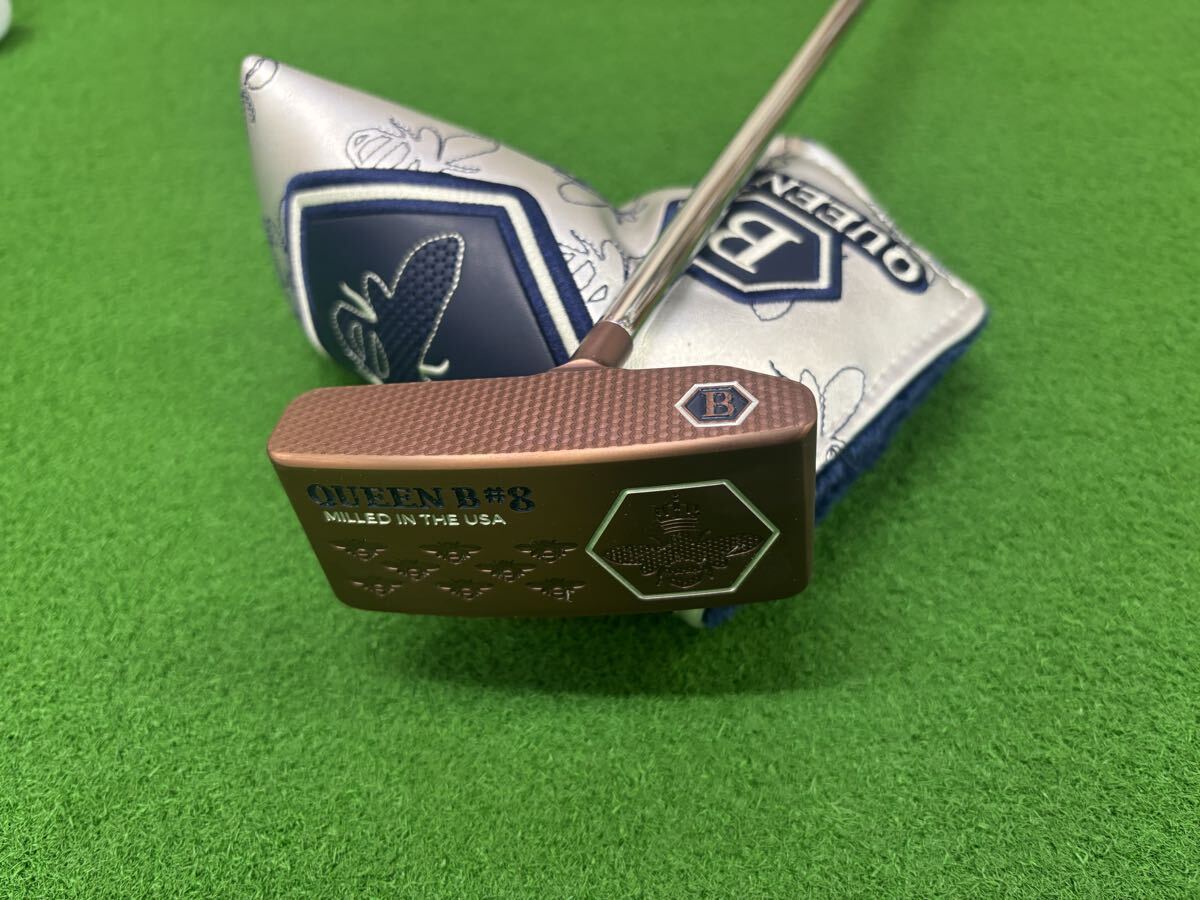 美品 BETTINARDI QUEEN B 2025 パター #8 センター 純正スチール 34inc カバーあり ベティナルディ QB8拍卖