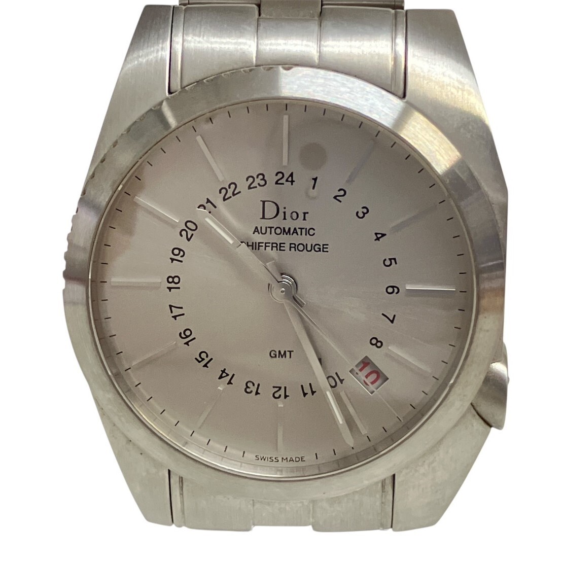 L029-W23-604◎ Christian Dior クリスチャンディオール メンズ腕時計 シフルルージュ 084211 AUTOMATIC ラウンド 裏スケ デイト 稼働 KA拍卖