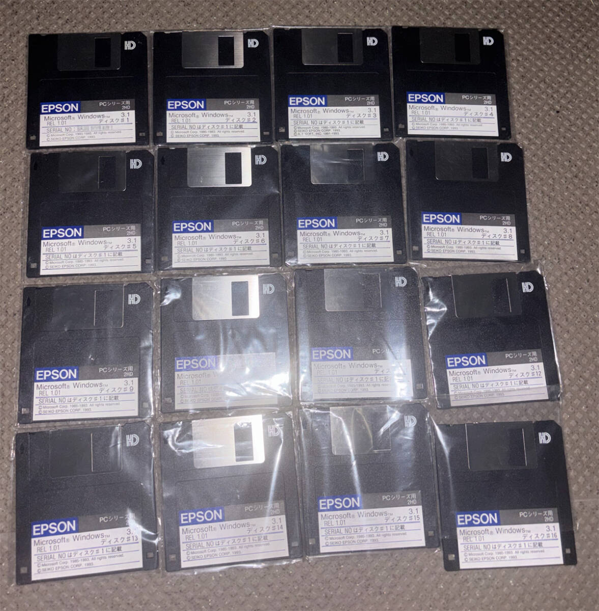 【即決】 EPSON PC-9800互換PCシリーズ用 Windows 3.1 FDのみ(16枚組)拍卖