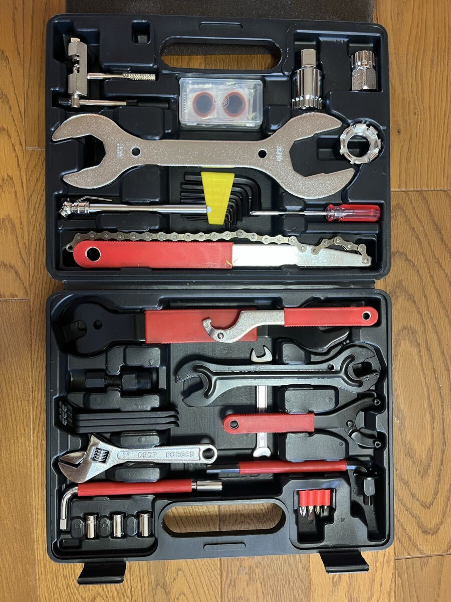 自転車用 メンテナンス工具セット ツールボックス付き 整備 修理 DIY拍卖