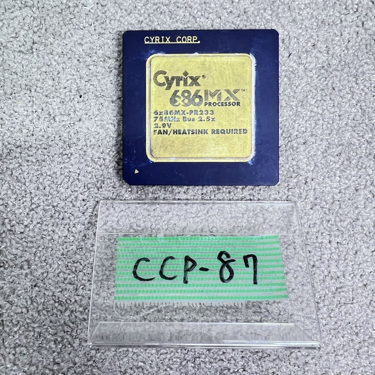 【CCP-87】Cyrix 6x86MX-PR233 CPU Socket7 PGA296 187.5MHz 75MHz×2.5 2.9V Gold Cap DOS/V Windows95,98 都市鉱山 取り外し現状品拍卖