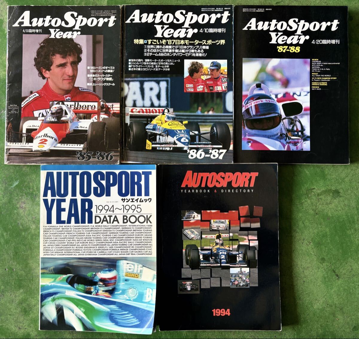AUTOSPORT YEAR 85-86/86-87/87-88/94-95の4冊+洋書 1994 Yearbook&Directoryの計5冊 オートスポーツイヤー AUTOSPORT オートスポーツ拍卖