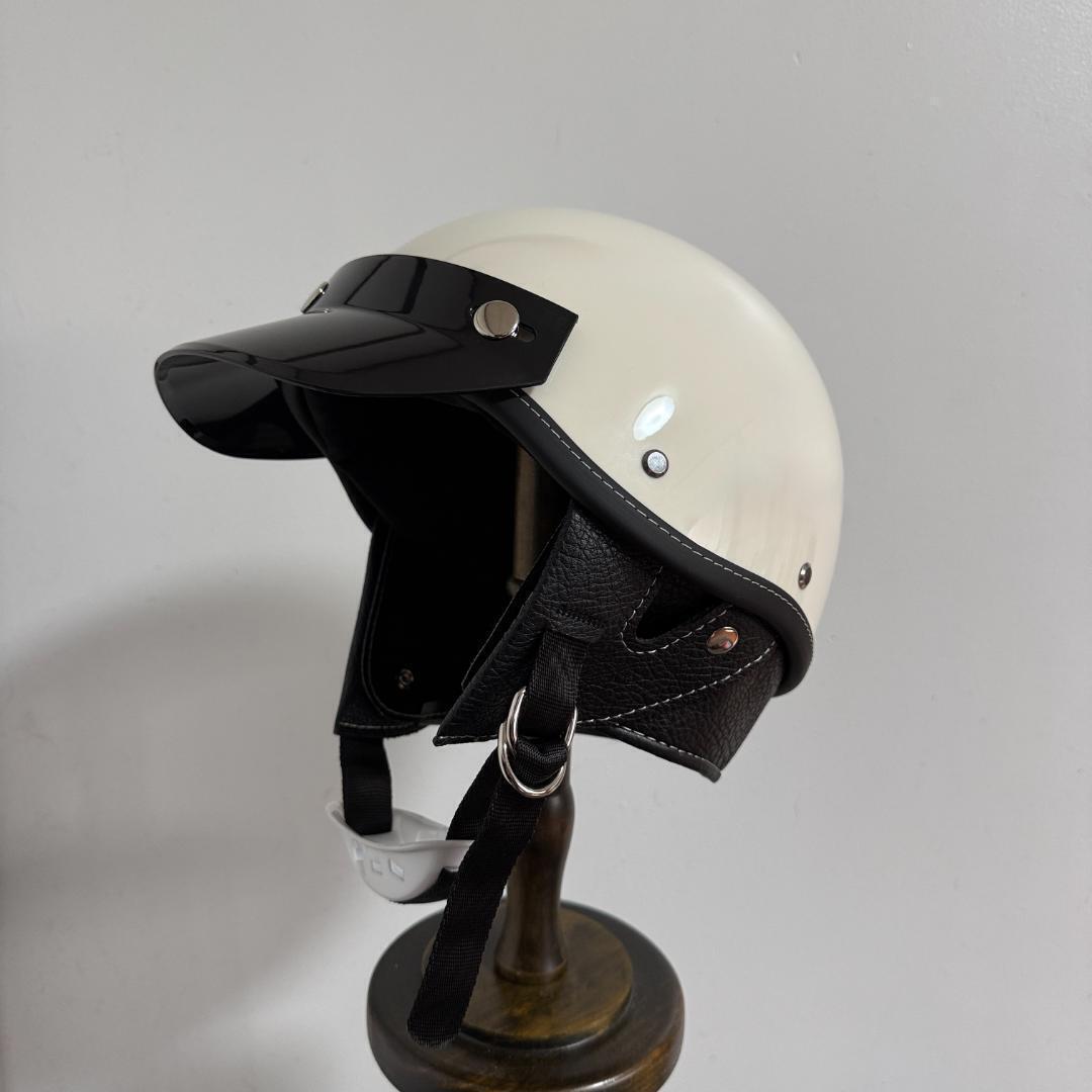 ハーフヘルメット ショーティー ホワイト 鑑賞用 スモールシェル 検索 ガーディアン トラベラー アイアン chopper 装飾品 公道不可拍卖