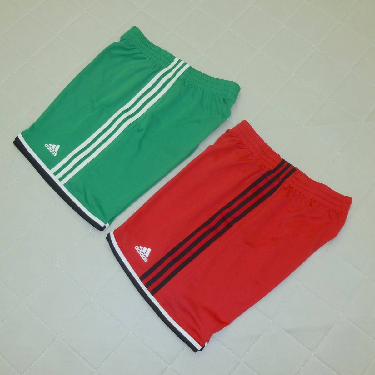 SW-PY305★adidas アディダス サッカーゲームパンツ Oサイズ グリーン・レッド★ サッカー フットサル 部活 学生拍卖