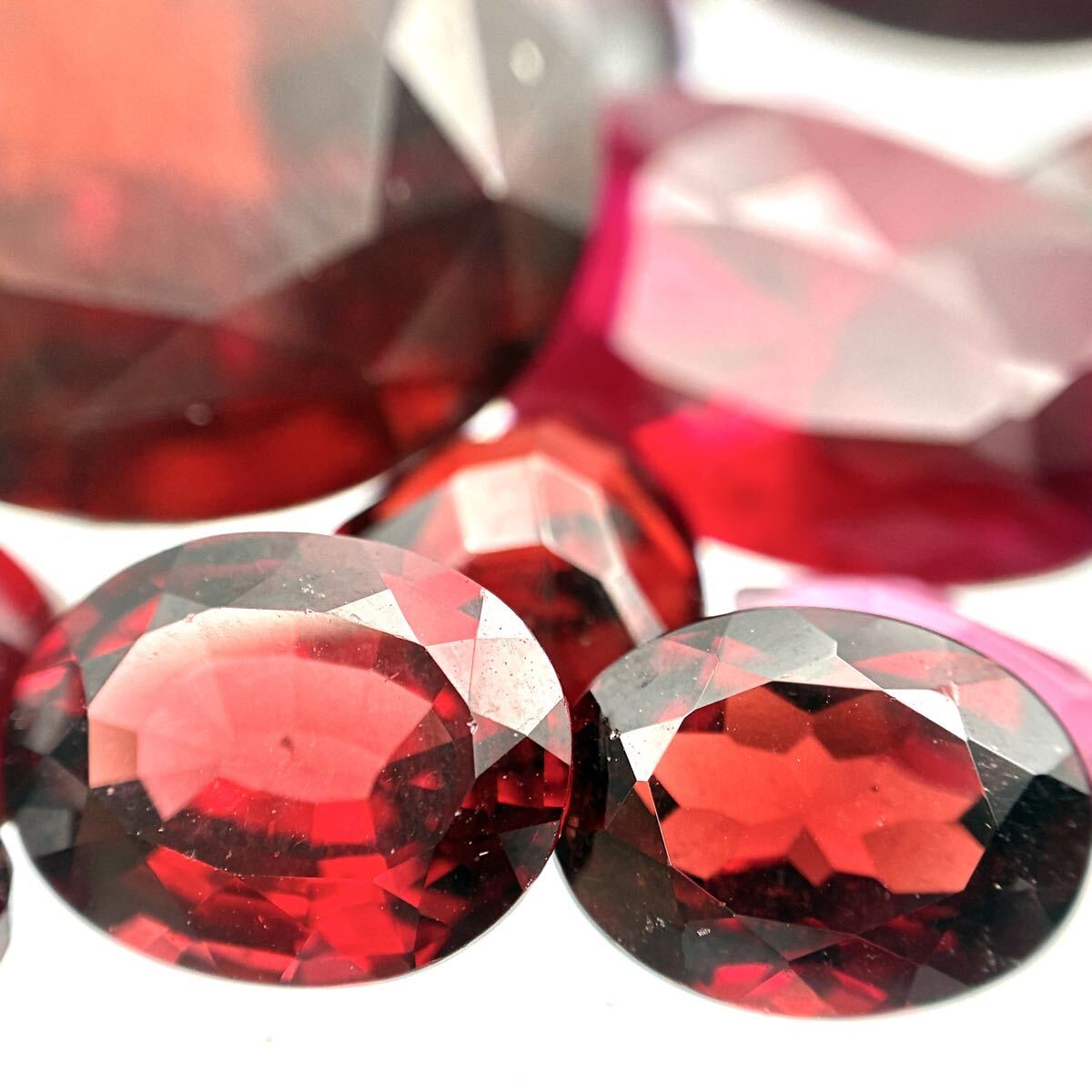 赤! 【ガーネット おまとめ148.5ct】 N1397 ルース 宝石 jewelry 裸石 ジュエリー garnet 柘榴石 loose stone セット 拍卖