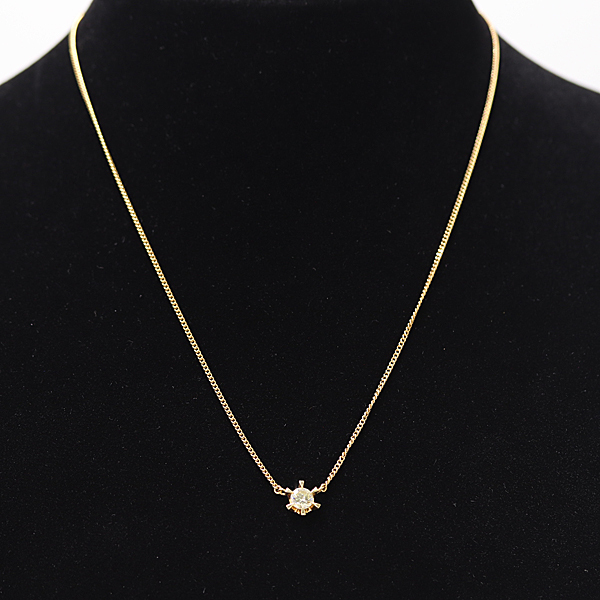 1円 良品 D0.39ct K18 2.7g ネックレス アクセサリー ジュエリー 0048400 8ERT AKO拍卖