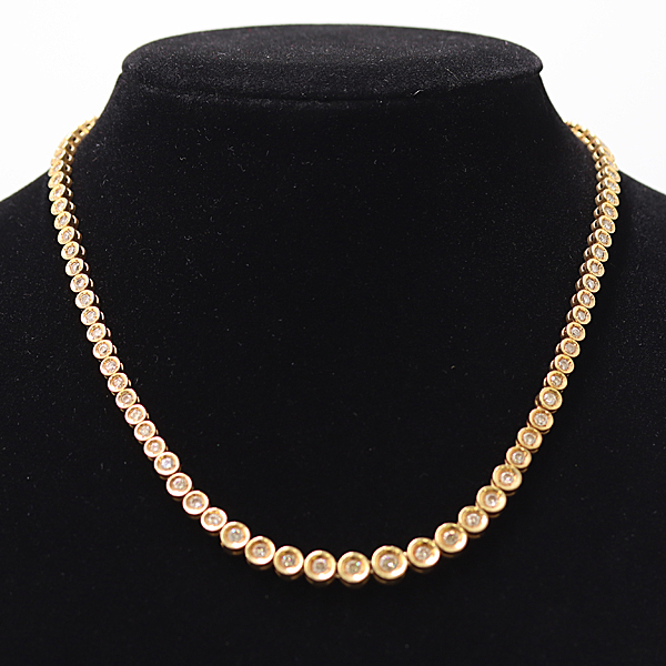 1円 良品 テニスネックレス D5.00ct K18 28.3g ネックレス アクセサリー ジュエリー 0025740 8ERT AKO MTM拍卖