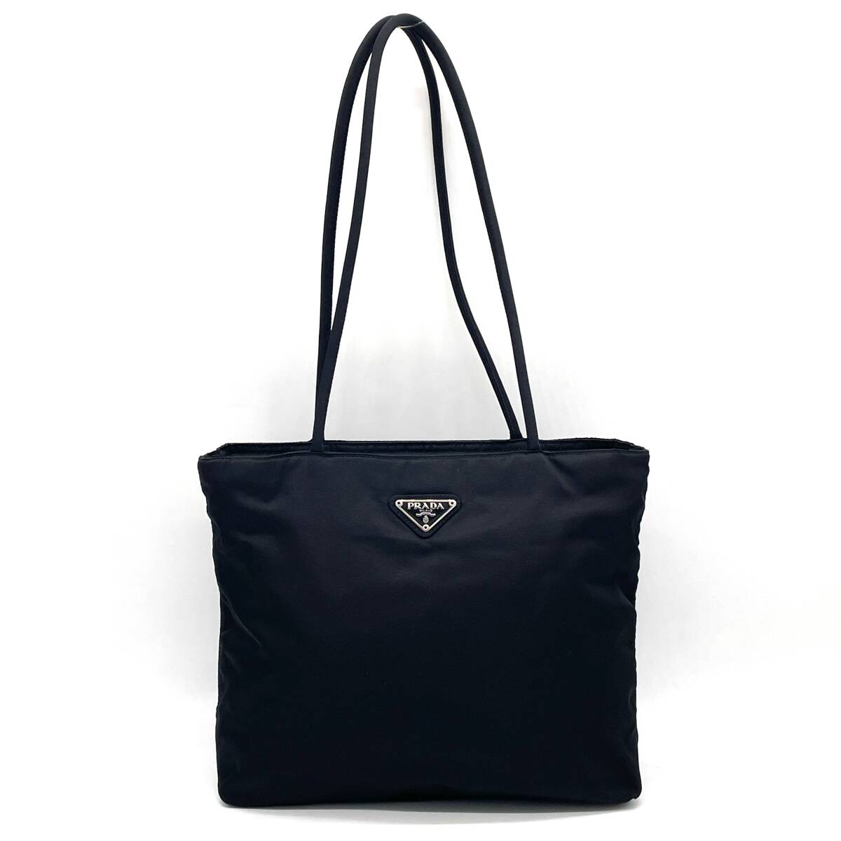 1円 極美品 PRADA プラダ テスートナイロン 三角ロゴ トートバッグ ショルダーバッグ ブラック拍卖