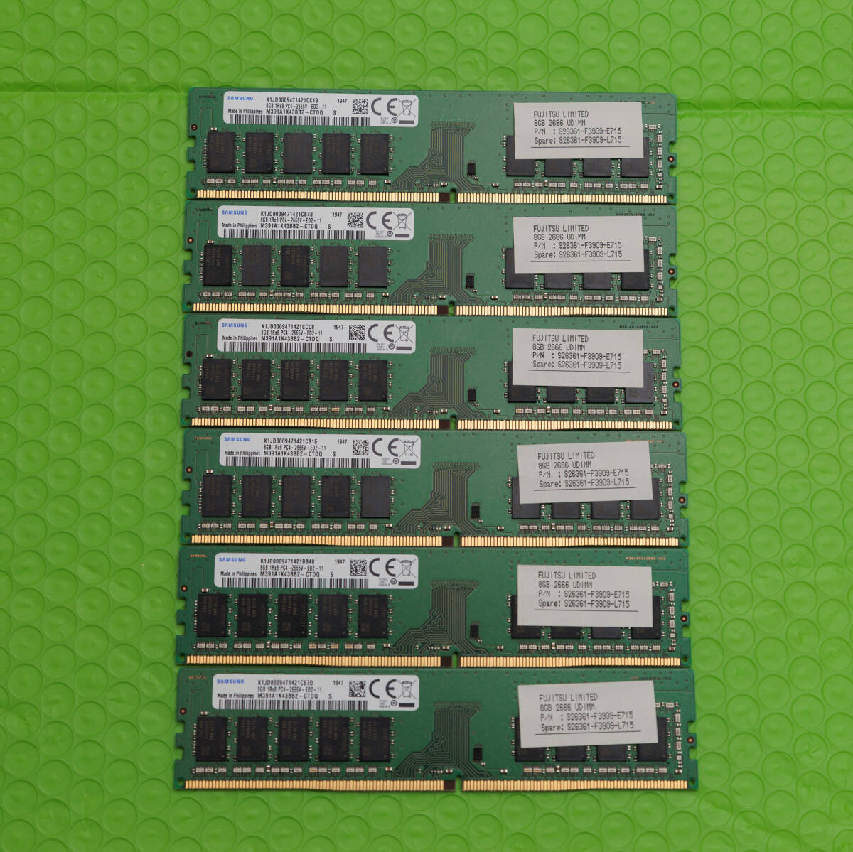 Samsung 8GB DDR4-2666 ECC UDIMM 6枚セット 計48GB拍卖